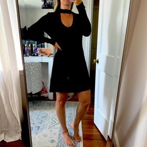 Comfy high neck black dress